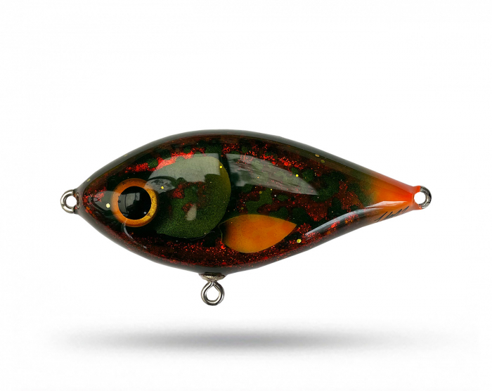 ULM Lures PIe Pie - Red MotorOil Hot Tail i gruppen Fiskedrag / Jerkbaits hos Örebro Fiske & Outdoor AB (Pie Pie Red Motor Hot)